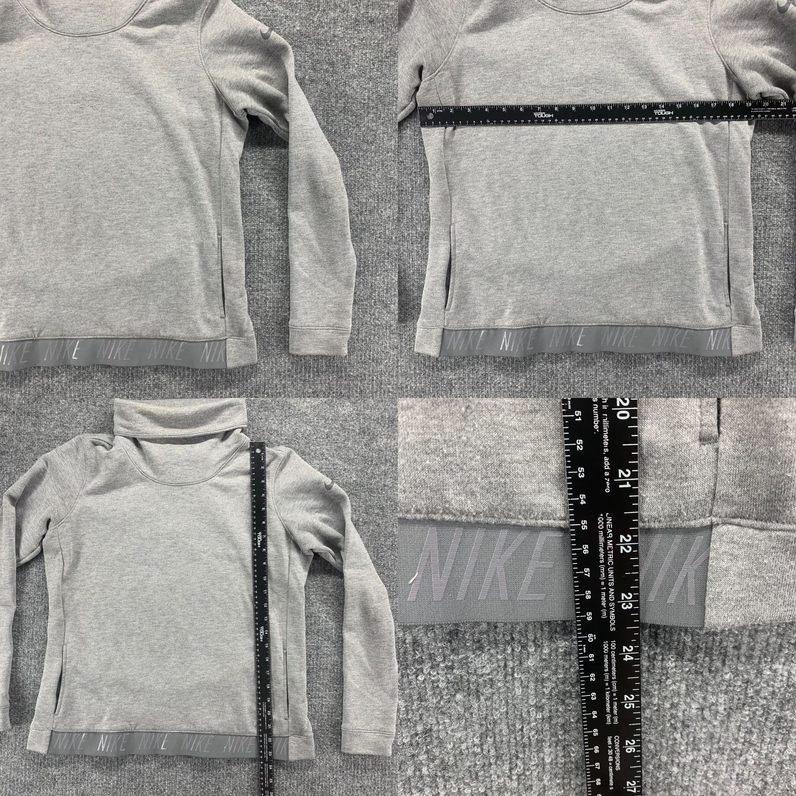 Nike Nike Womens Sweatshirt Medium Gray Pullover Dri-FIT Turtleneck Activewear Size M / US 6-8 / IT 42-44 - 8 Thumbnail