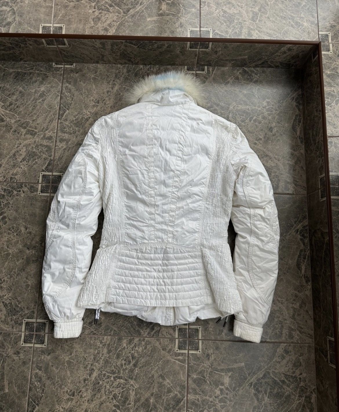 JET SET Jet Set St. Moritz Women’s White Down Ski Jacket Fur Hood Size M / US 6-8 / IT 42-44 - 8 Thumbnail