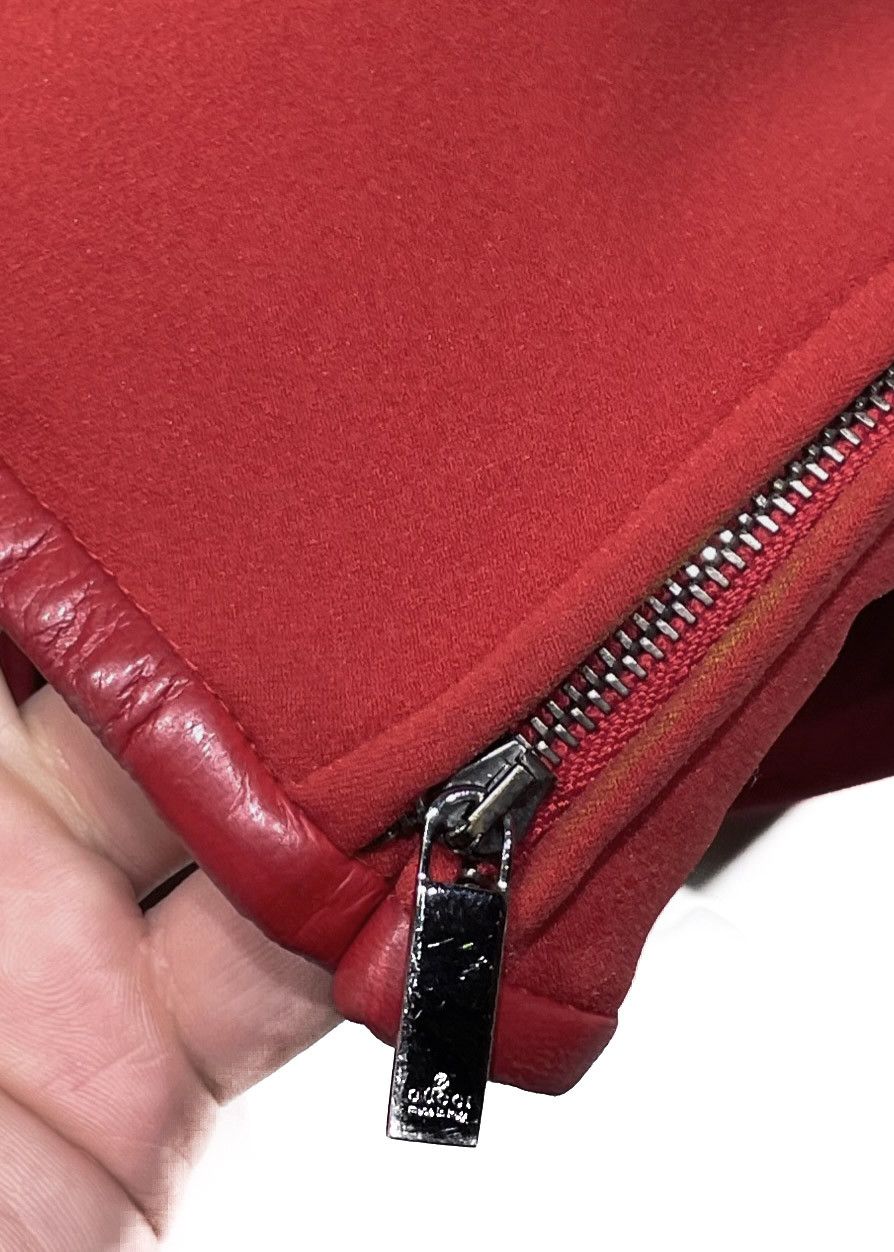 Gucci × Tom Ford Gucci Tom Ford 1999 Red Neoprene Asymmetrical Jacket Size S / US 4 / IT 40 - 5 Thumbnail