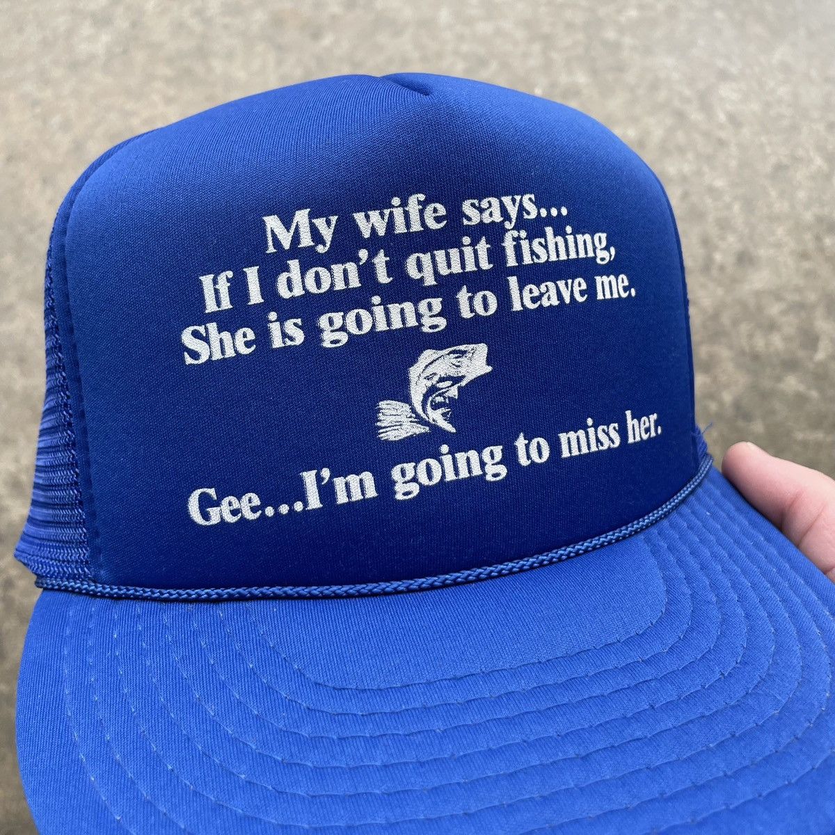 Vintage Vintage Funny Fishing Saying SnapBack Trucker Hat 90s Humor Size ONE SIZE - 3 Thumbnail