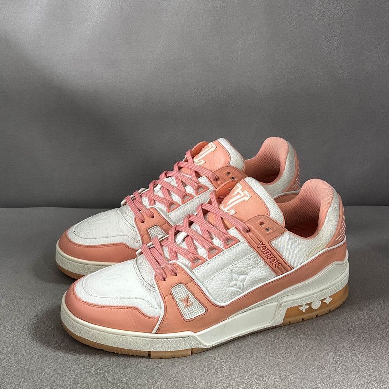 Louis Vuitton Louis Vuitton Trainer Leather Sneakers in Peach -2508 Size US 8 / EU 41 - 1 Thumbnail