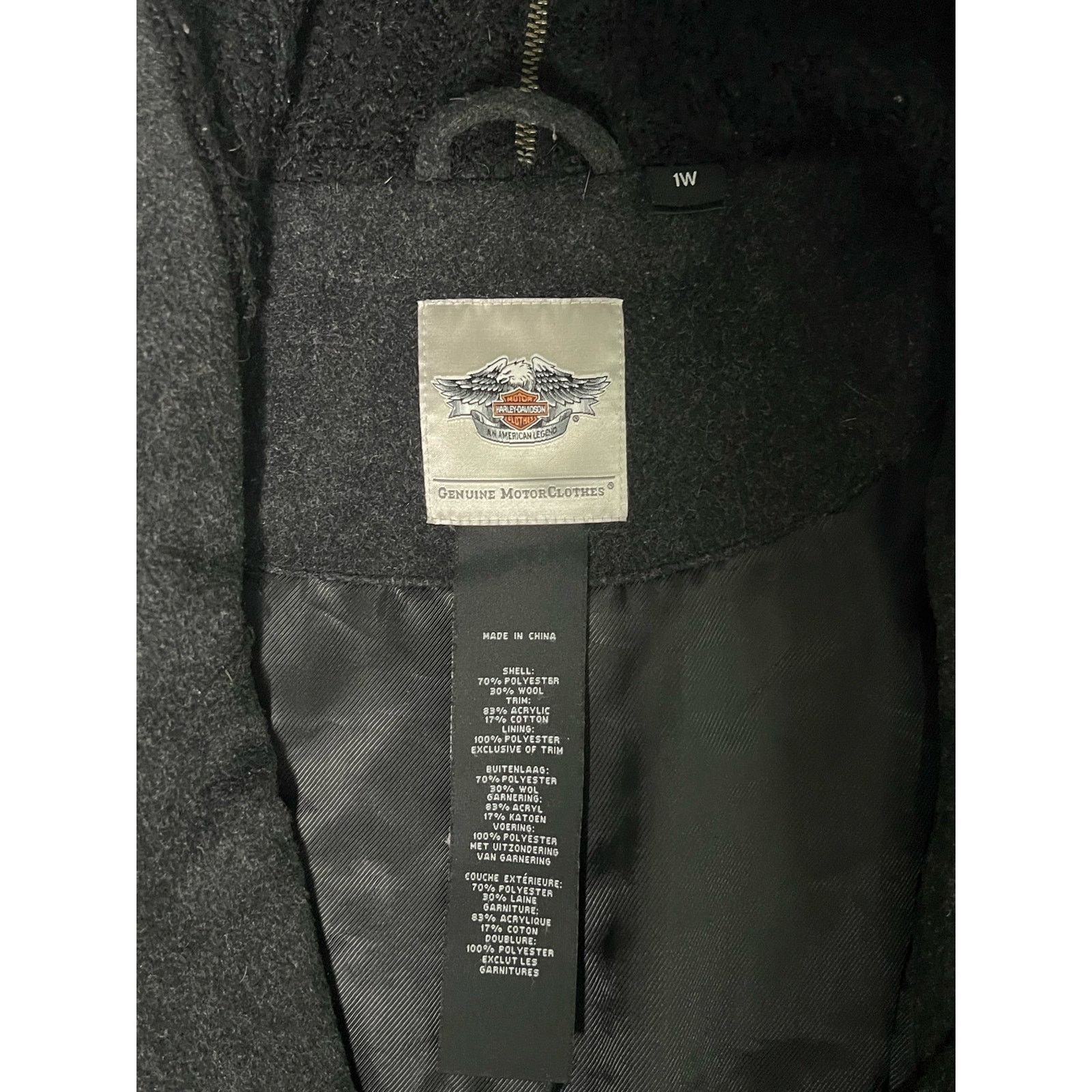 Harley Davidson Harley Davidson Wool Blend Moto Biker Jacket Women’s 1W Size XS / US 0-2 / IT 36-38 - 3 Thumbnail