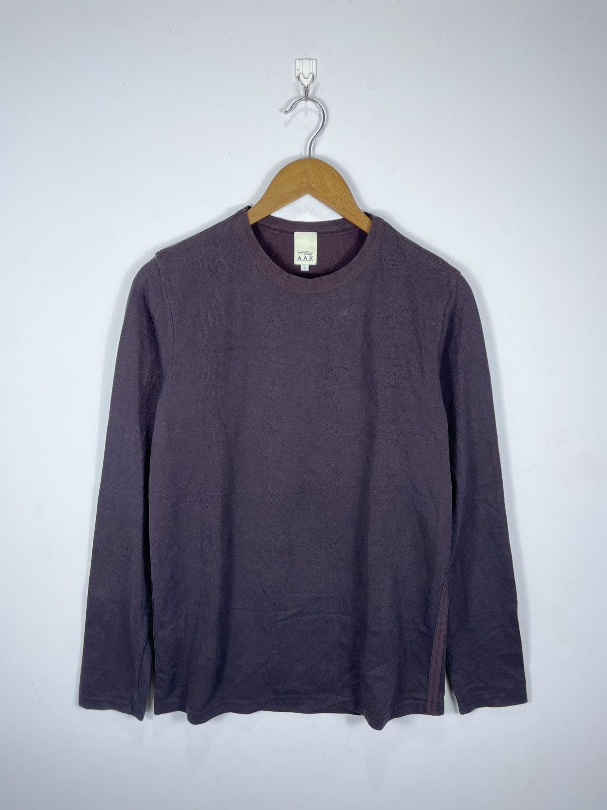 image of Yohji Yamamoto A.a.r Long Sleeve Tee in Purple, Men's (Size Large)