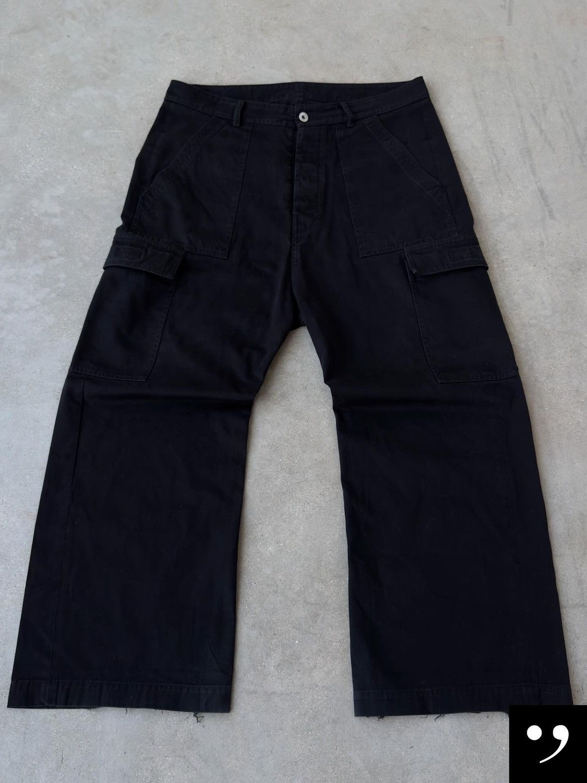 Rick Owens Drkshdw Rick Owens DRKSHDW FW 23 Cargo Trousers Size L Size US 35 - 1 Thumbnail