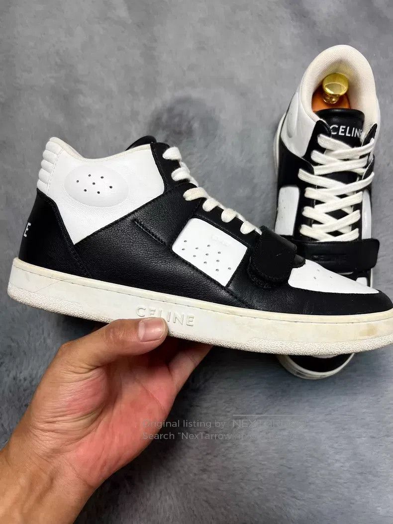 Celine Celine Black and White Panda Velcro Sneakers i Size US 7 / EU 40 - 2 Thumbnail