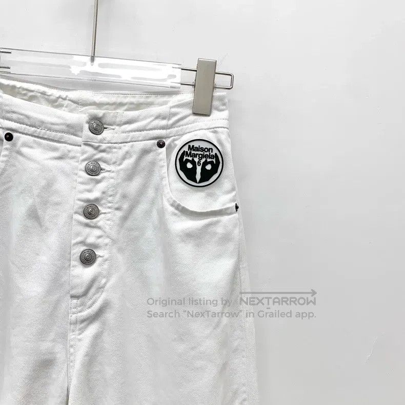 Maison Margiela Maison Margiela White logo cotton casual trousers Size 26" / US 2 / IT 38 - 3 Thumbnail
