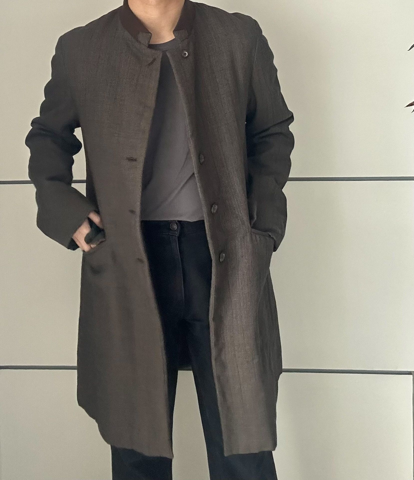 Dries Van Noten Dries Van Noten Brown Collarless Coat Size US S / EU 44-46 / 1 - 1 Thumbnail