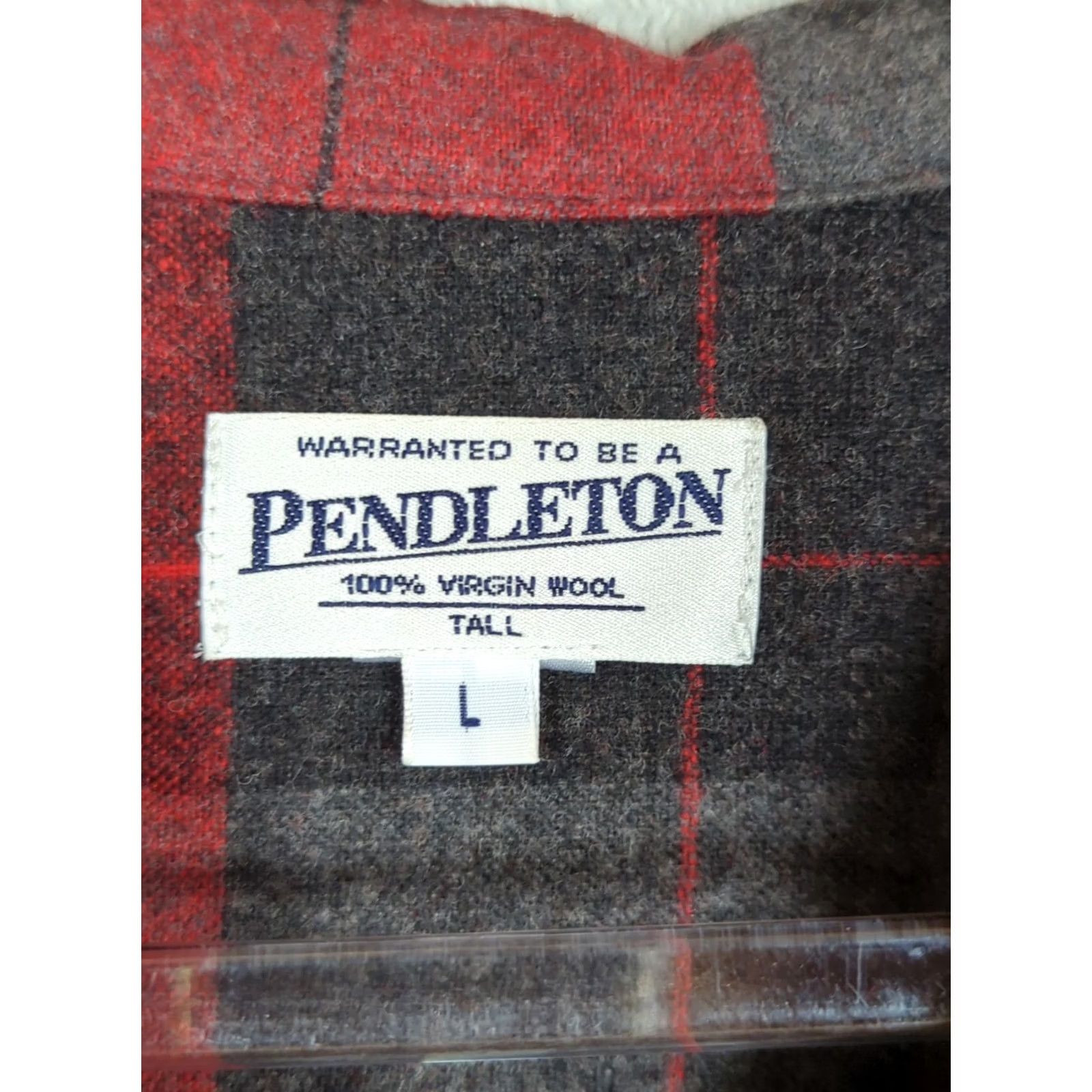 Pendleton VINTAGE Pendleton 49er Wool Shirt Jacket Shacket Red/Gray Plaid Women L Tall Blazer Size L / US 10 / IT 46 - 2 Thumbnail