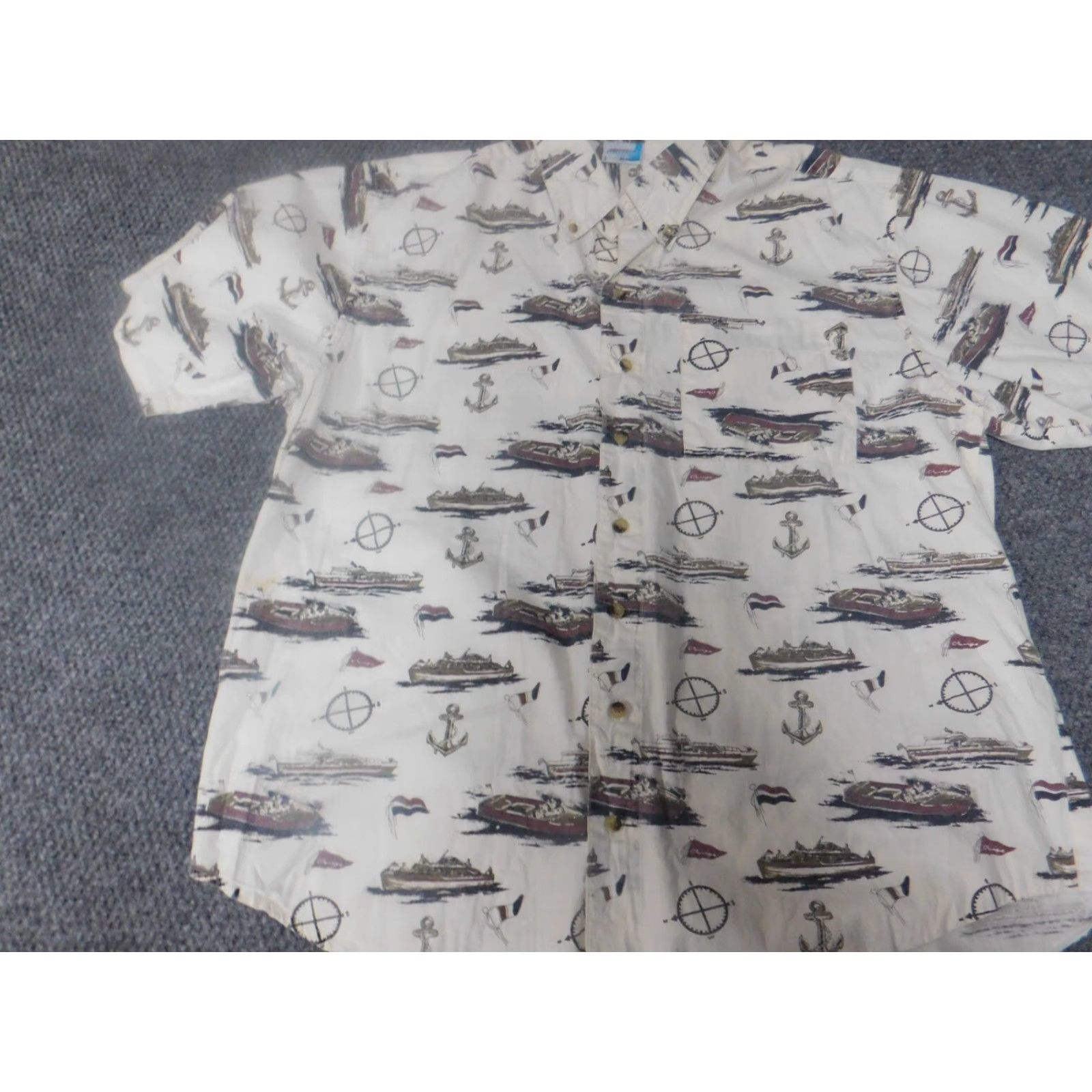 Vintage Forefront Shirt Button-Up Mens Large Beige Plaid Knit Cotton Short Sleeve Collared Button Down Logo Vintage No Size US L / EU 52-54 / 3 - 2 Thumbnail