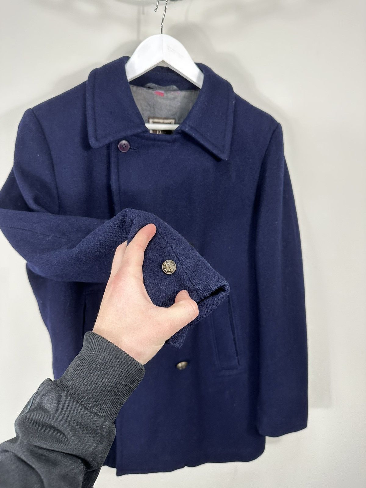 Christian Dior Monsieur Vintage 90s Christian Dior Double Breasted Luxury Wool Coat Size 40R - 9 Thumbnail