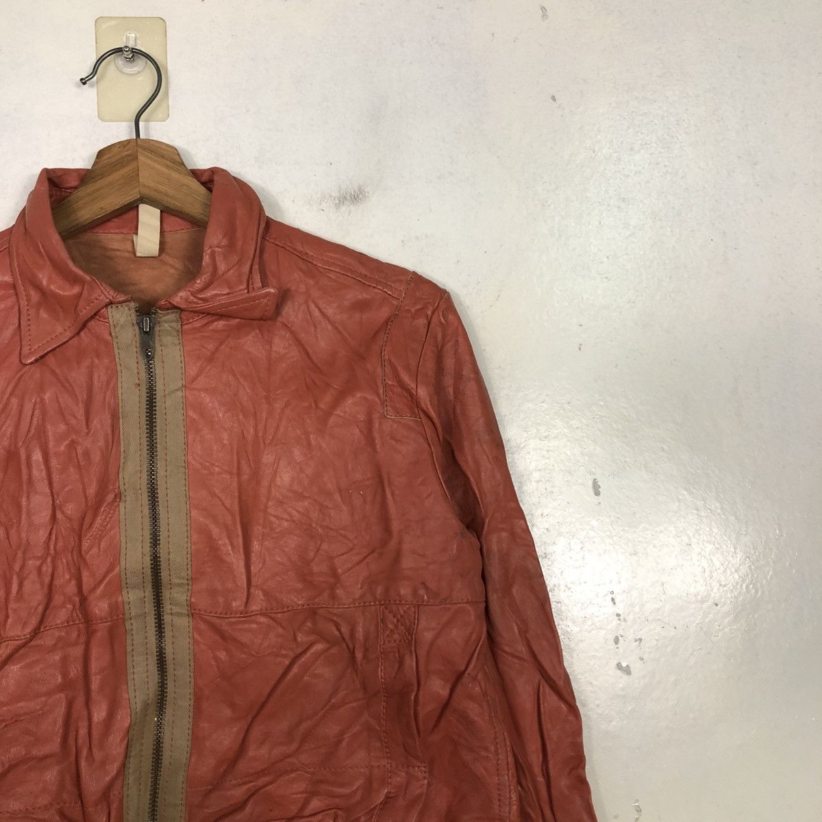 Issey Miyake 📌Vintage Biker Leather Jacket Design Works Japan Size US M / EU 48-50 / 2 - 8 Thumbnail