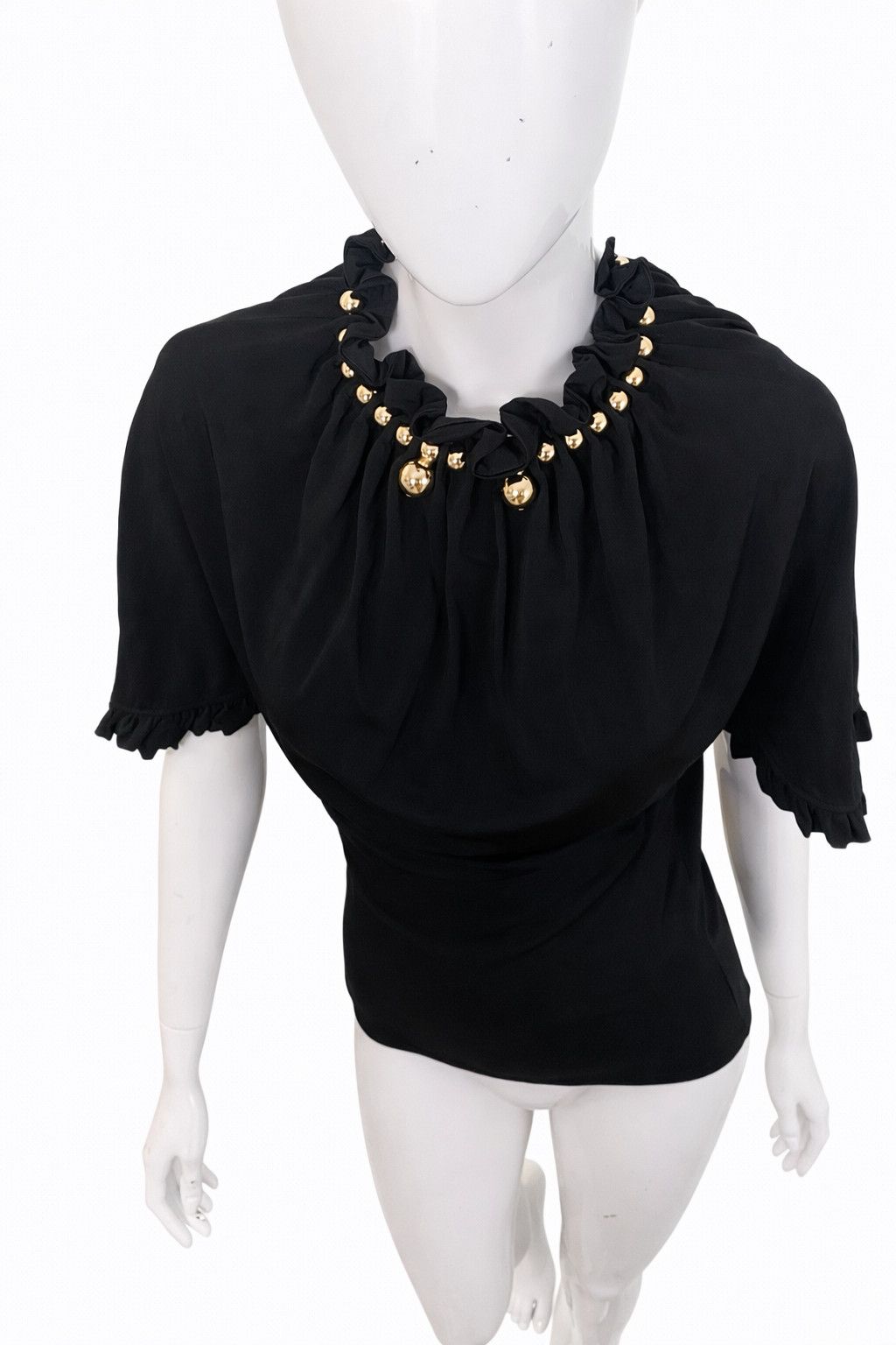 Paco Rabanne Paco Rabanne Jewelry Neckline Gold Bead Necklace Top Size S / US 4 / IT 40 - 4 Thumbnail