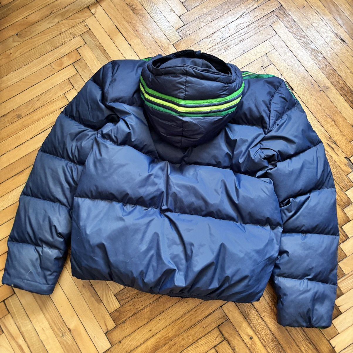 Adidas Vintage Adidas Puffer Down Jacket 3 stripes oversize baggy Size US L / EU 52-54 / 3 - 2 Thumbnail