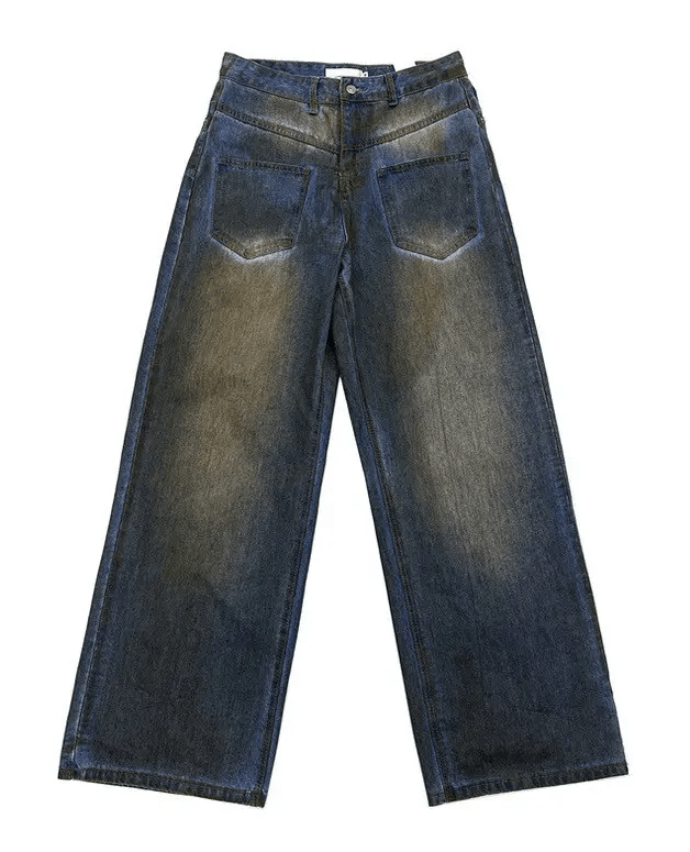 Japanese Brand × Vintage Avant garde reverse front dirty mud dyed jeans pants Size US 34 / EU 50 - 7 Thumbnail