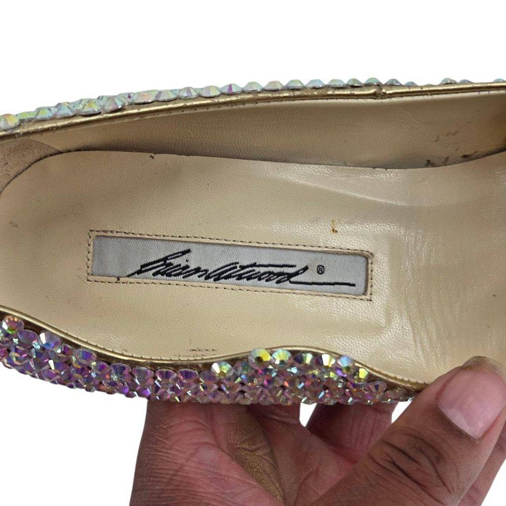 Brian Atwood Custom Rhinestone Gold Heels | Brian Atwood | Size 37 1/2 Size US 7.5 / IT 37.5 - 5 Thumbnail