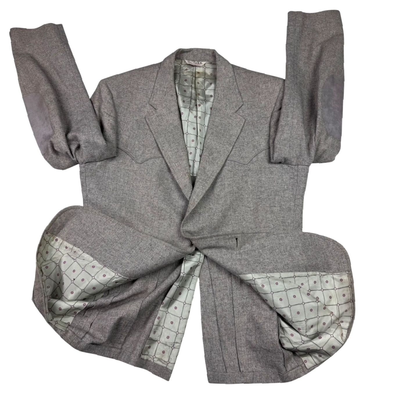 Vintage VTG Prestige West Men's Blazer Wool 2-Button Brown 40R Jacket Coat Adult Regular Notch Lapel Size 40R - 3 Thumbnail