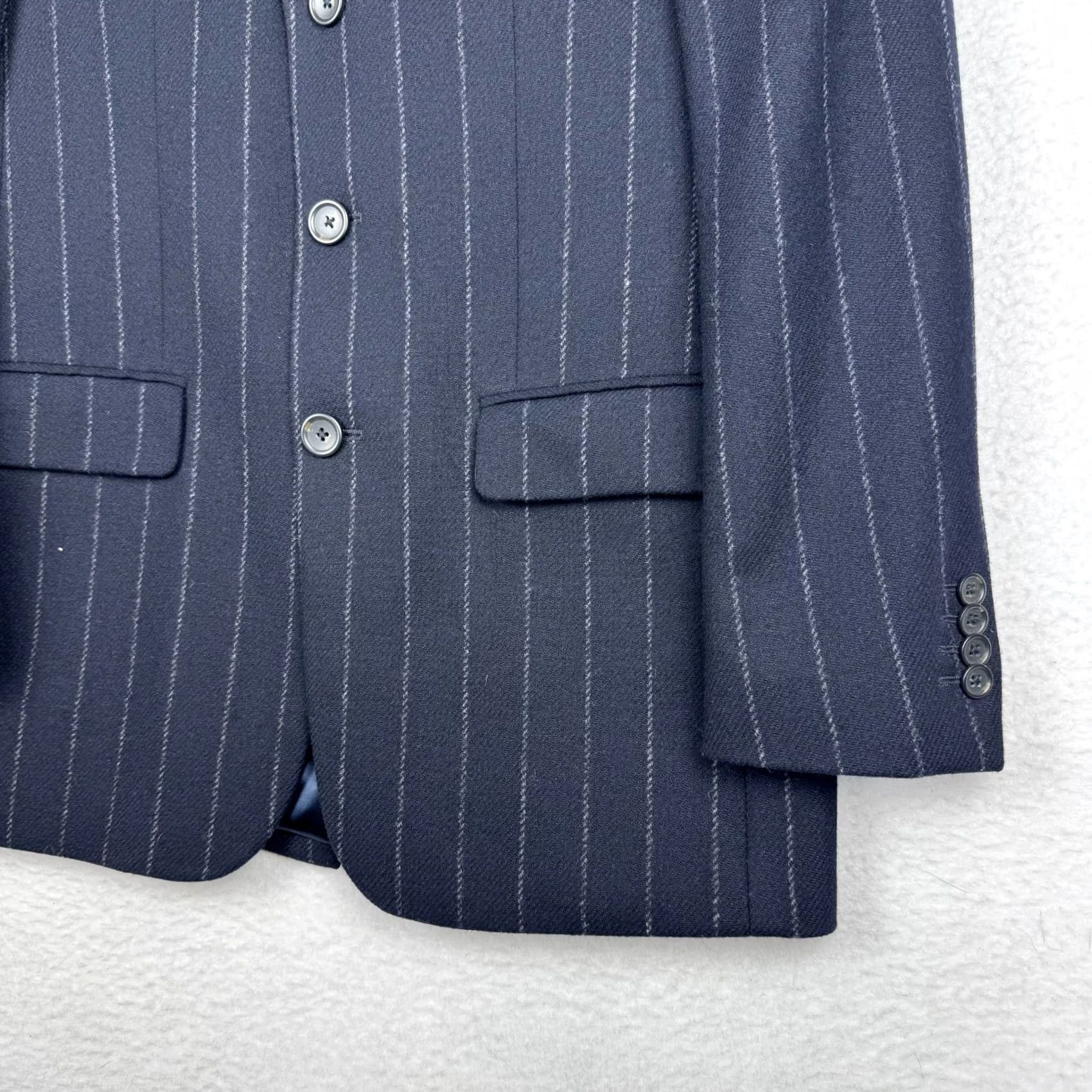 Banana Republic Banana Republic Mens Blazer Navy Blue Wool 36R 2 Piece Notch Lapel Slim Fit Coat Jacket/Coat Size 36R - 2 Thumbnail