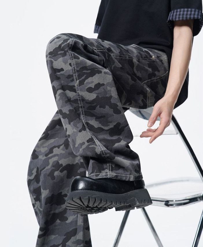 Japanese Brand American patchwork baggy camouflage curved casual pants Size US 32 / EU 48 - 4 Thumbnail