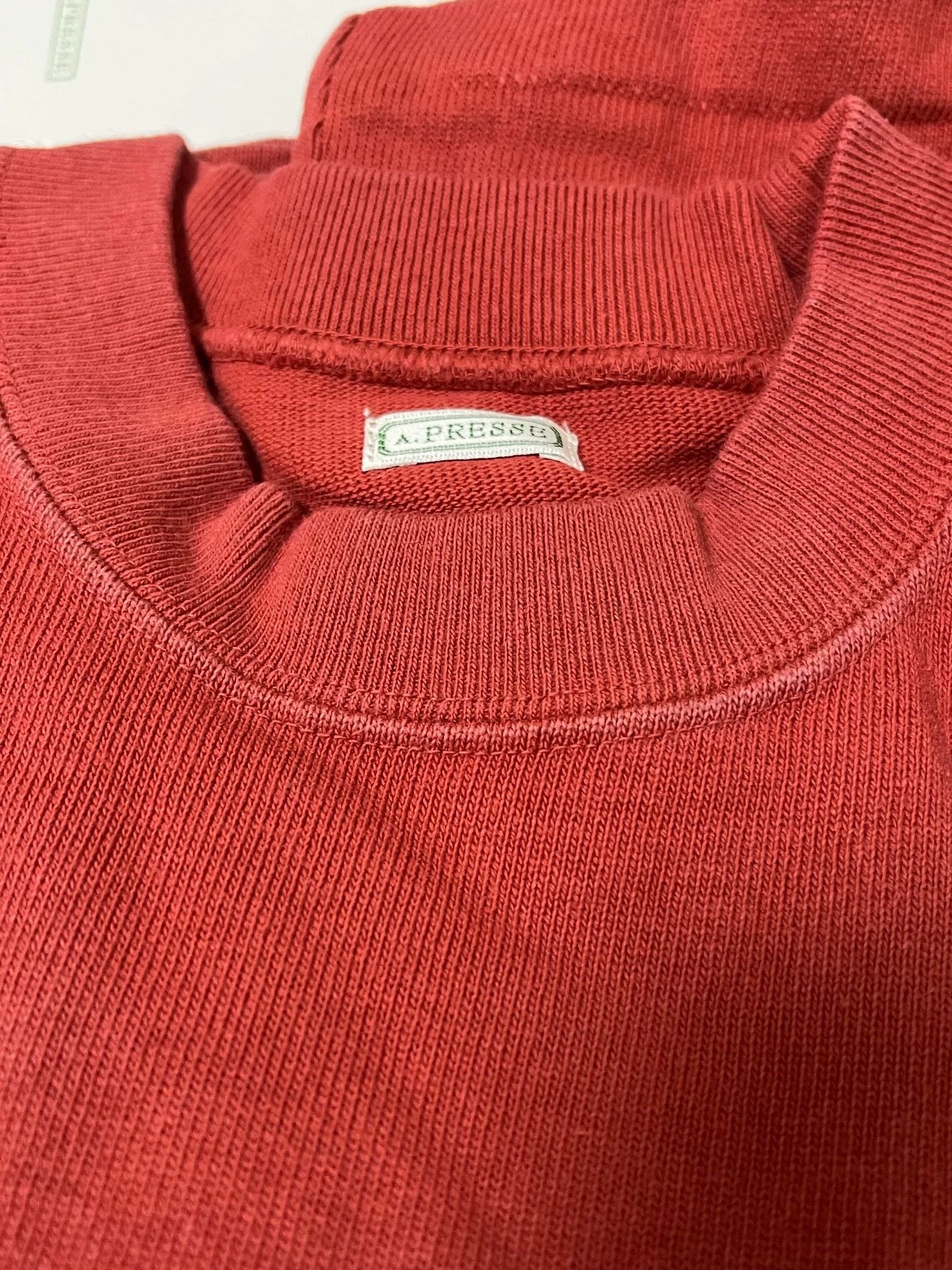 A.PRESSE A.PRESSE VINTAGE L/S T-SHIRT Red 2 24aw Vintage Wash Japan Size US M / EU 48-50 / 2 - 2 Thumbnail