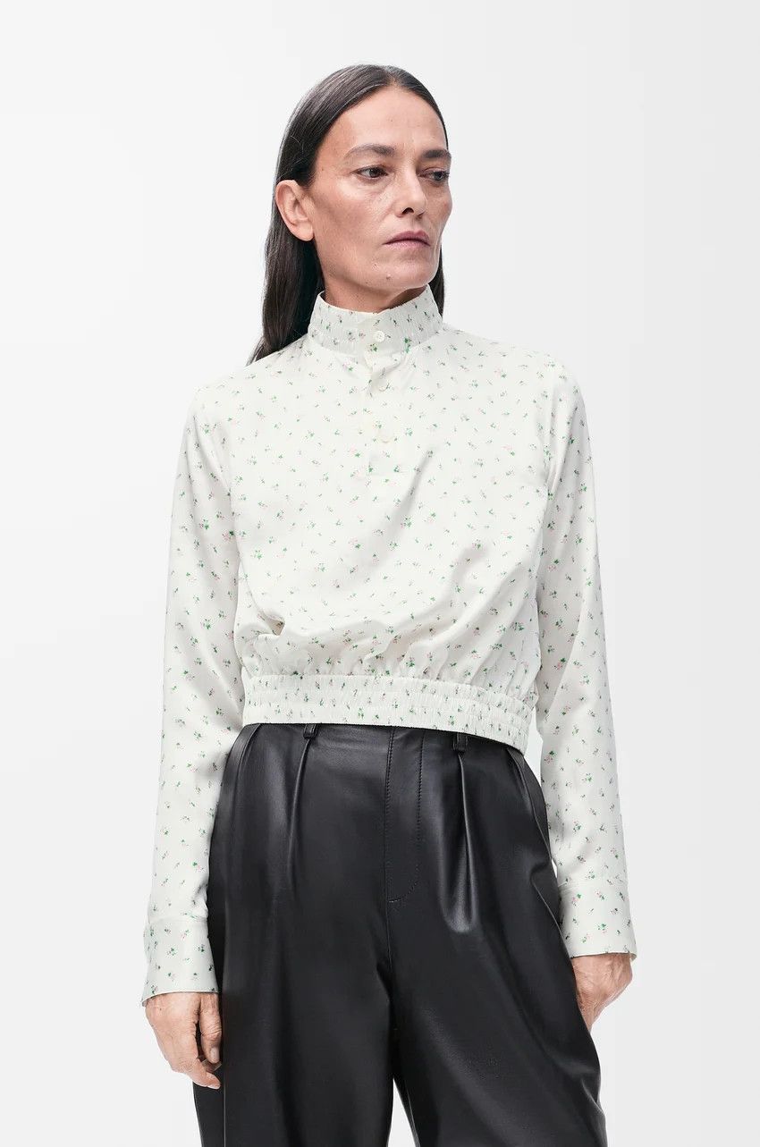 Loewe o1loc1c0525 Blouse Silk in White/Green Size XS / US 0-2 / IT 36-38 - 3 Thumbnail