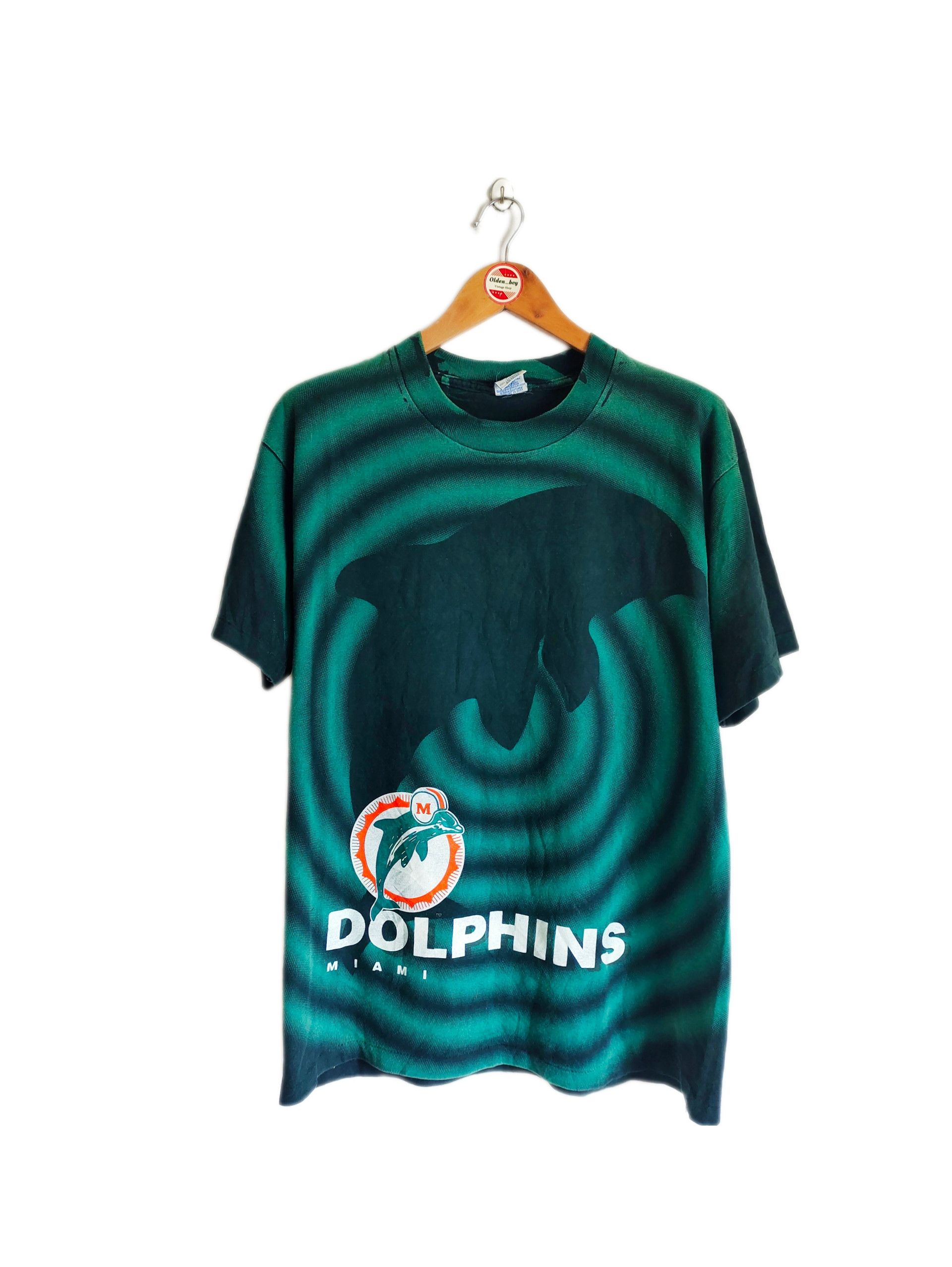 Vintage 1990s Miami Dolphins NFL Liquid Blue Tie outlet Dye Graphic T-Shirt / NFL / 90s Streetwear / Sportswear