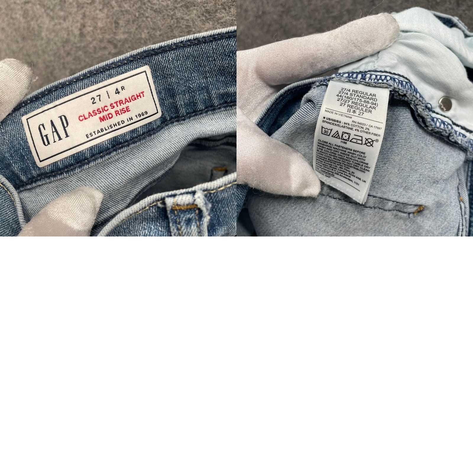 Gap Gap Classic Straight Mid Rise Jeans Womens 4 / 27 Blue Medium Wash Stretch Size 27" / US 4 / IT 40 - 8 Thumbnail