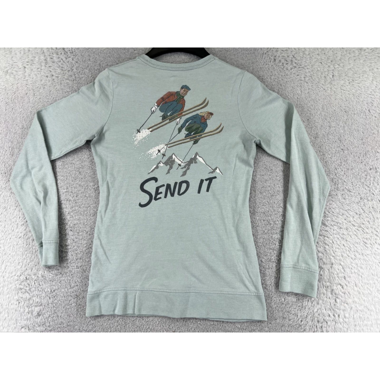 The North Face The North Face Shirt Women XS Blue Skiing Send It Long Sleeve Tri-Blend Size XS / US 0-2 / IT 36-38 - 2 Thumbnail