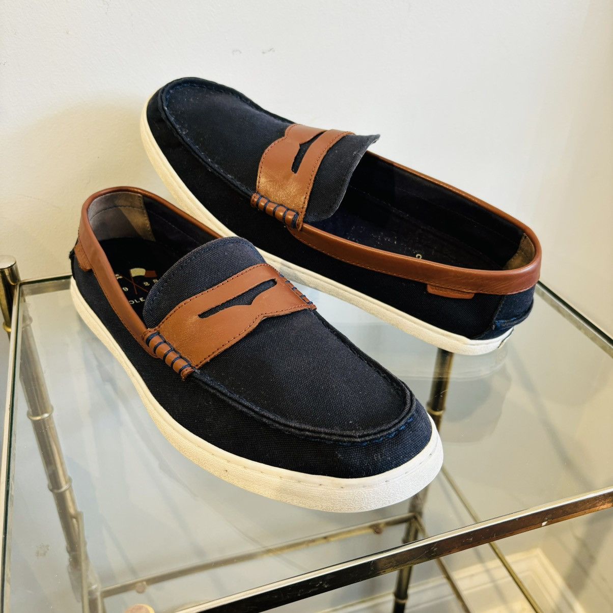 Cole Haan Grand.OS Nantucket Navy Leather Slip-On Penny Loafer Size 10 Cole Haan main image 2
