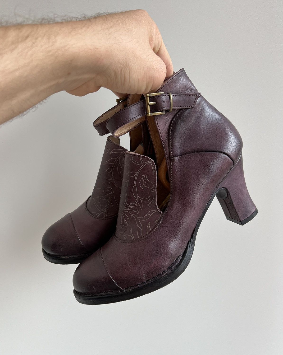 Vintage Vintage Neosens Leather Violet Heel Shoes Size US 9 / IT 39 - 4 Thumbnail