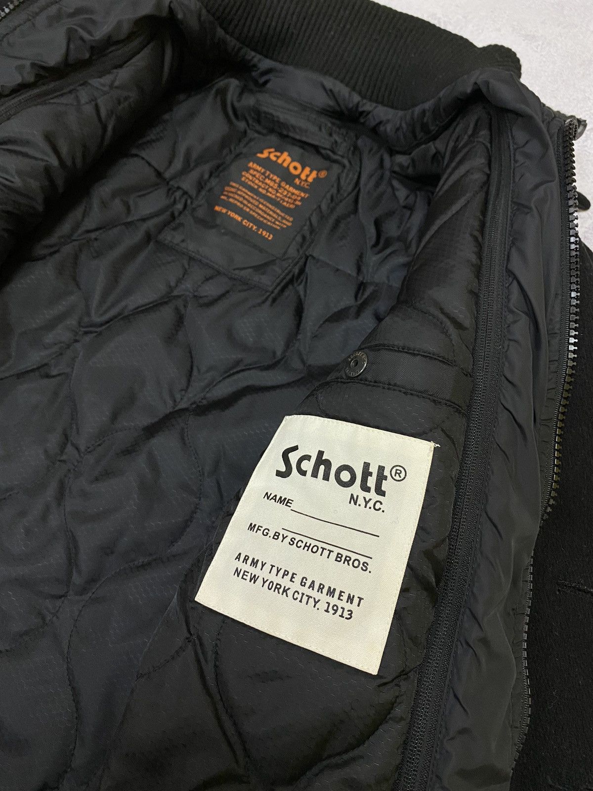 Schott Vintage Schott NYC Mens Black Wool Army Jacket Size S Size US S / EU 44-46 / 1 - 12 Thumbnail