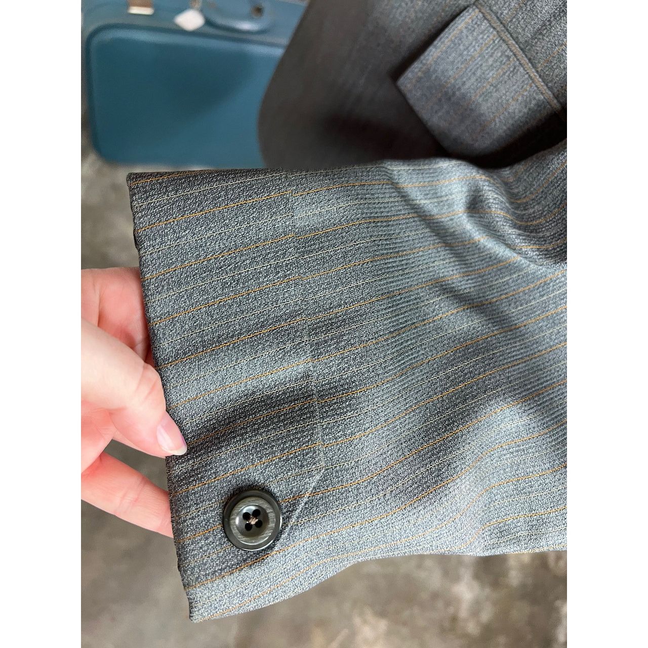 Vintage blazer pinstripe gray orange Size 52R - 5 Thumbnail