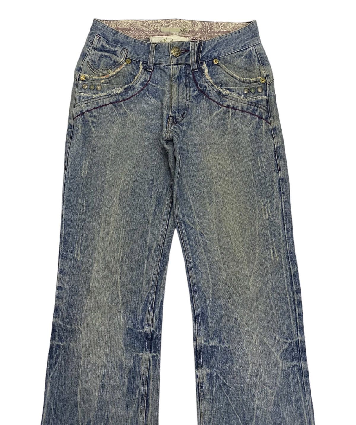 Hysteric Glamour FLARE JEANS🔥OILCAKE DISTRESSED DENIM FLARE DENIM JEANS Size US 29 - 3 Thumbnail