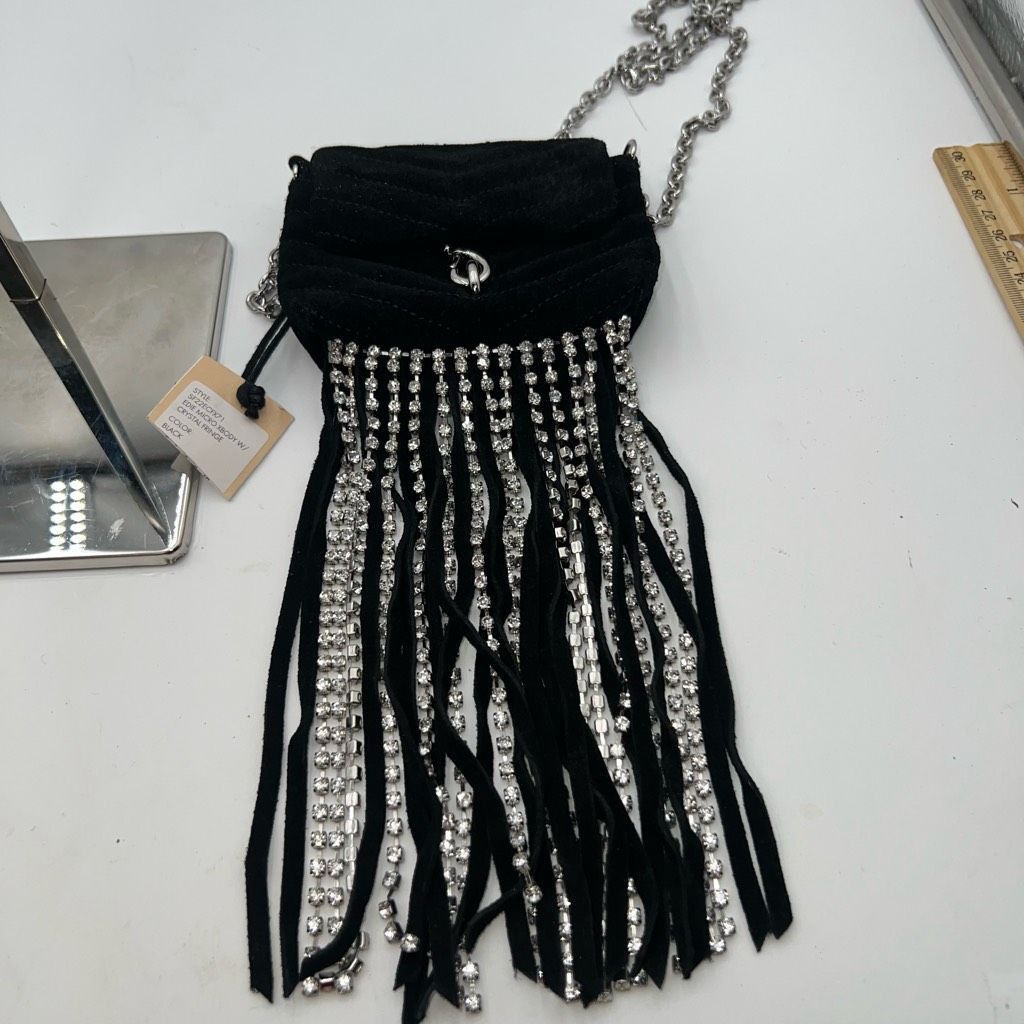 Rebecca Minkoff Rebecca Minkoff Edie Micro Suede Crystal Fringe Crossbody Ba Size ONE SIZE - 3 Thumbnail