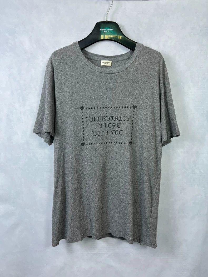 Yves Saint Laurent Saint Laurent18fw Love Slogan Short Sleeve 2503-Nextarrow Size US M / EU 48-50 / 2 - 1 Thumbnail
