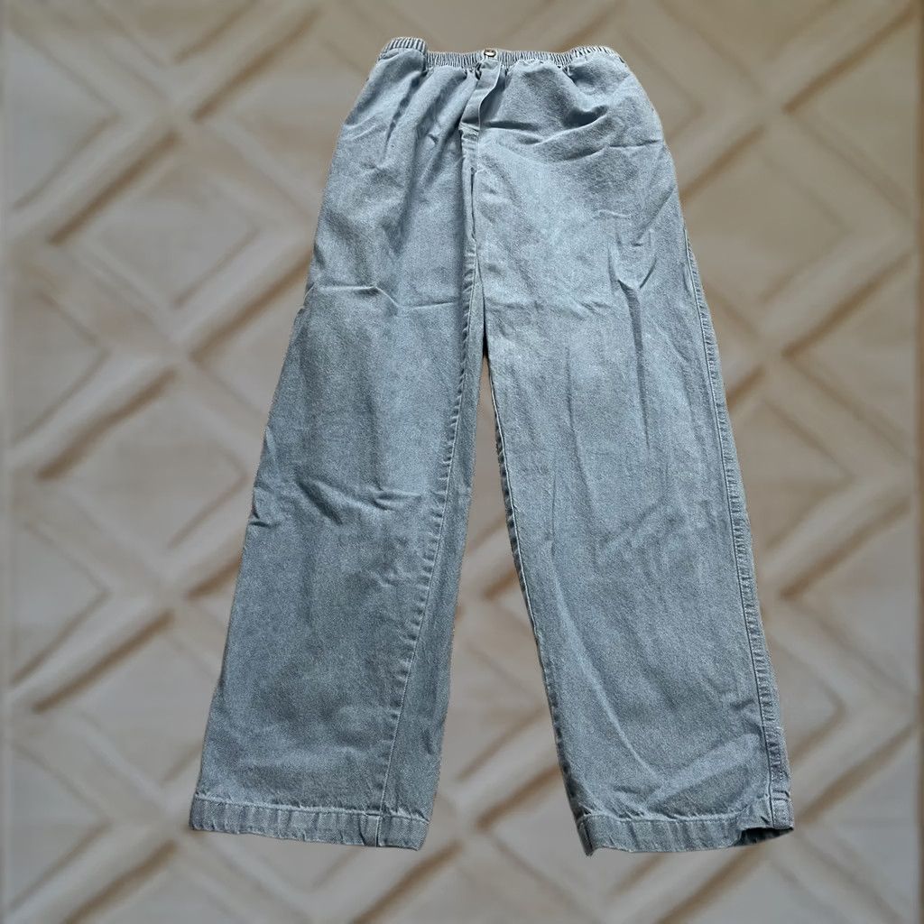 Vintage Woman Within Jeans Pants Womens Plus 16 Tall Blue Classic Fit Light Wash 30x33 Denim 100% Cotton Straight Zip Pocket/Comfort Elastic Size 30" / US 8 / IT 44 - 1 Thumbnail
