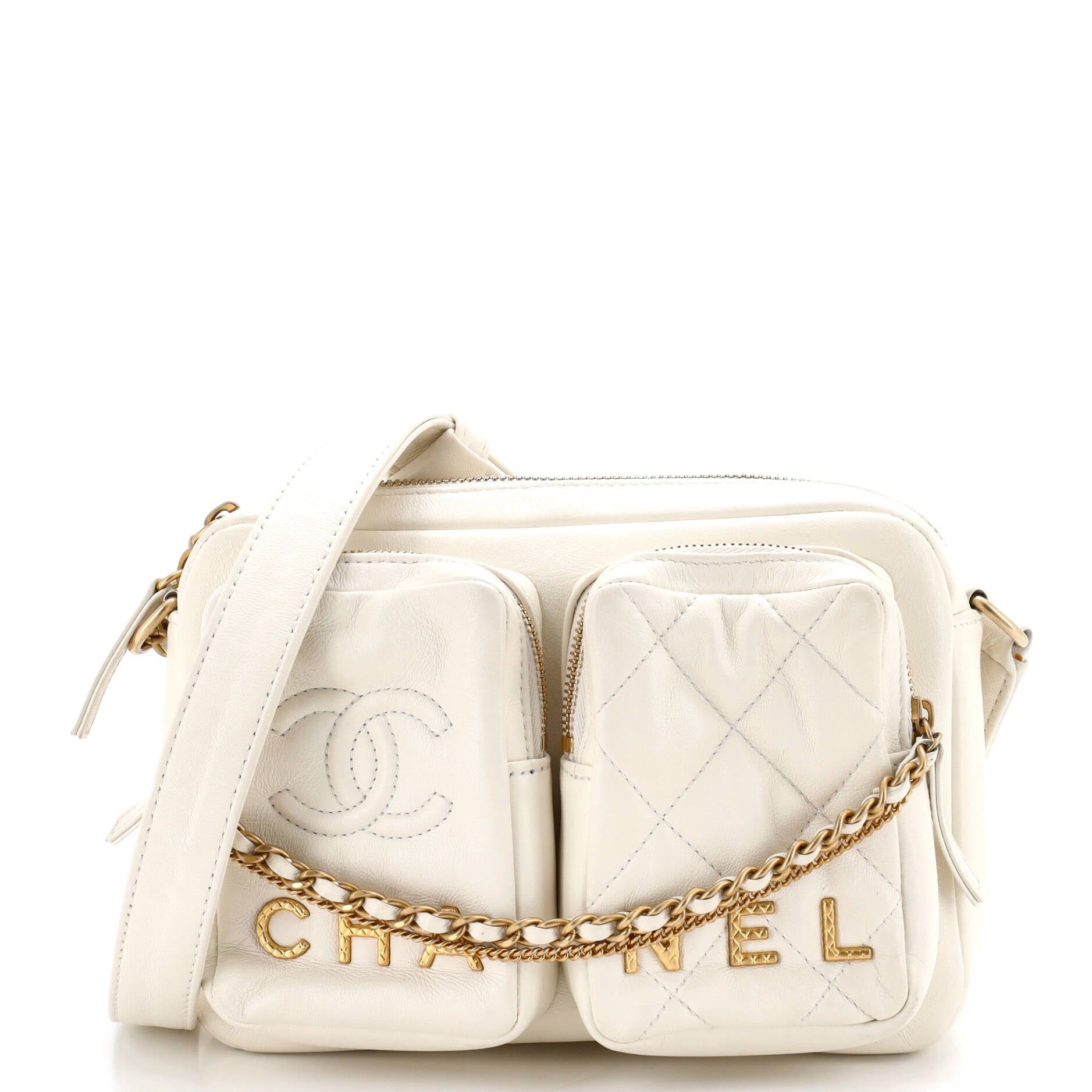Chanel Logo Twin Pockets Chain Camera Case | Grailed