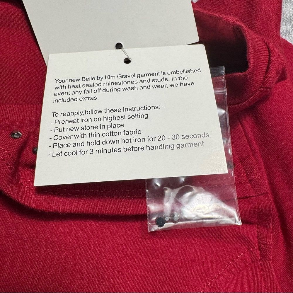 Other NWT New Belle By Kim Gravel Cut out Embellished Red Top Tun Size L / US 10 / IT 46 - 9 Thumbnail