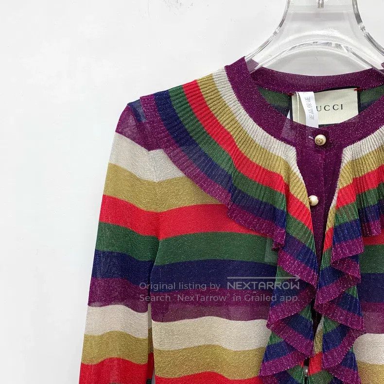 Gucci Gucci Colour-blocked striped fine flash tassel round-neck Size XS / US 0-2 / IT 36-38 - 3 Thumbnail