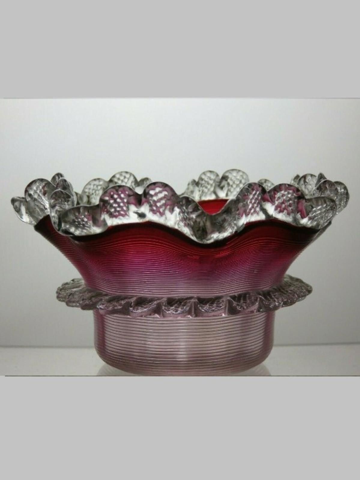 The Unbranded Brand Pink And Clear Bowl Glass Small Footed Finger Bowl 2 2/3" Size ONE SIZE - 1 Thumbnail