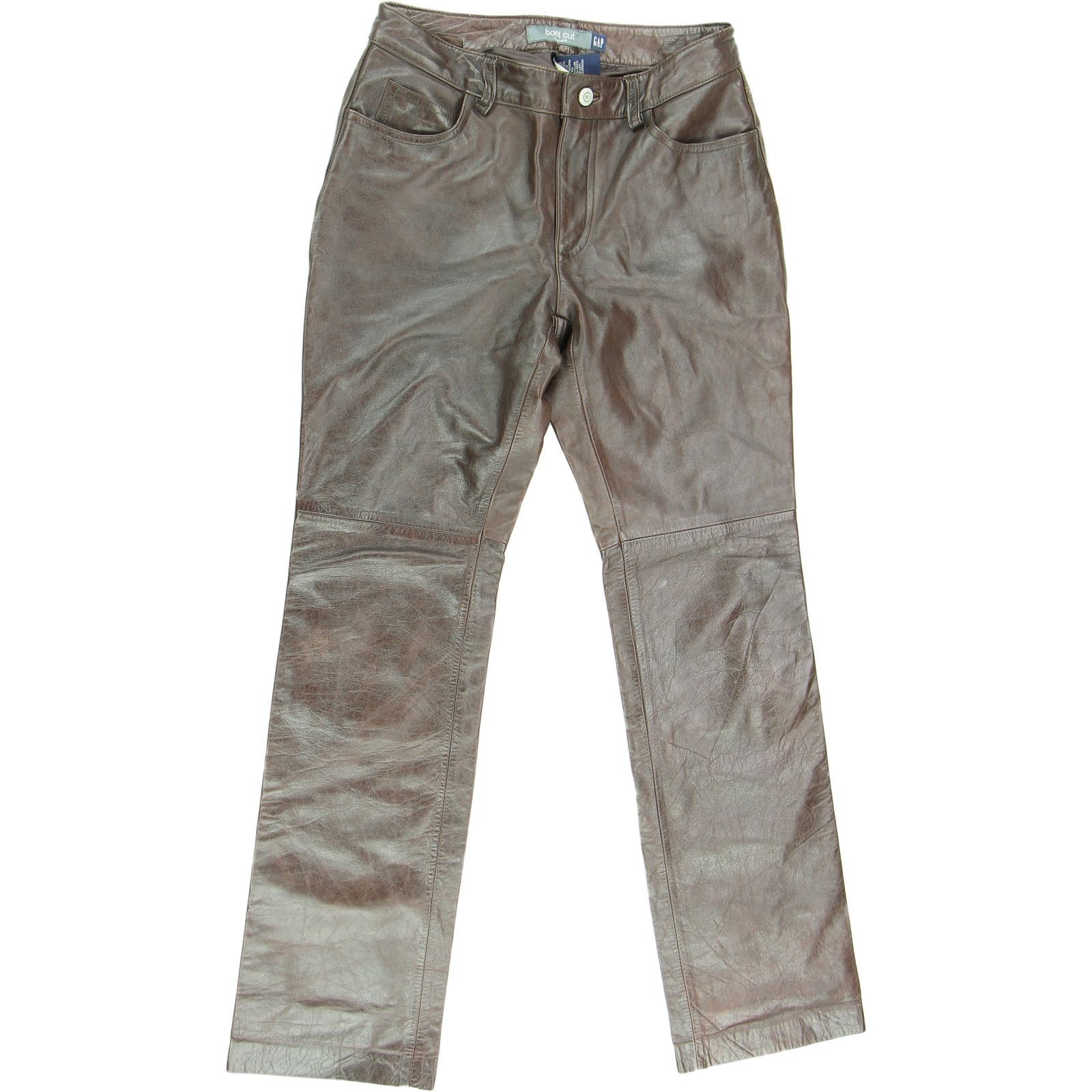 Gap Vintage Boot Cut Gap Brown Leather Y2K Retro Hippie Pants Size 28" / US 6 / IT 42 - 1 Thumbnail