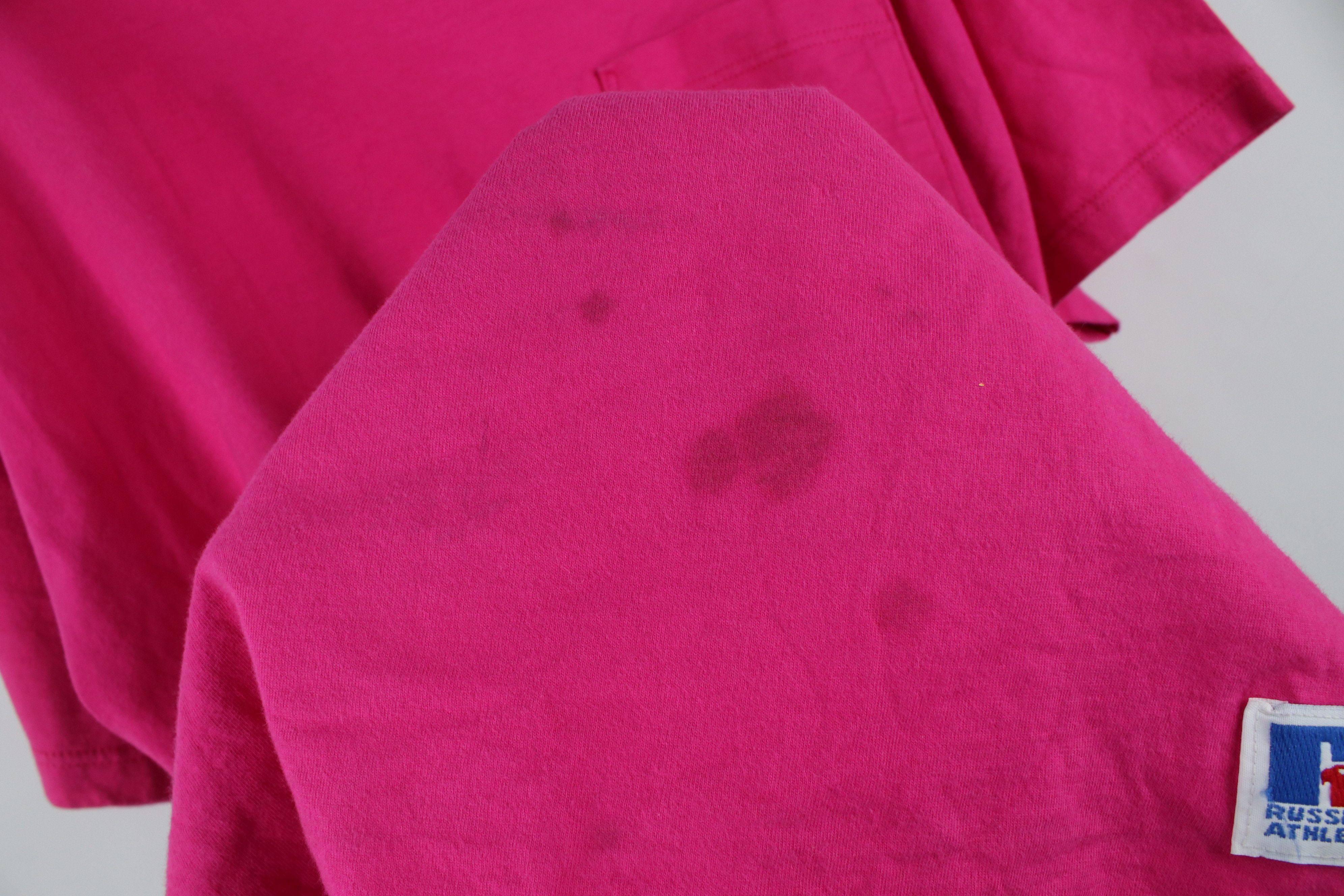 Russell Athletic × Vintage Vintage 90s Russell Athletic Blank Cotton T-Shirt Pink USA Size US L / EU 52-54 / 3 - 9 Thumbnail