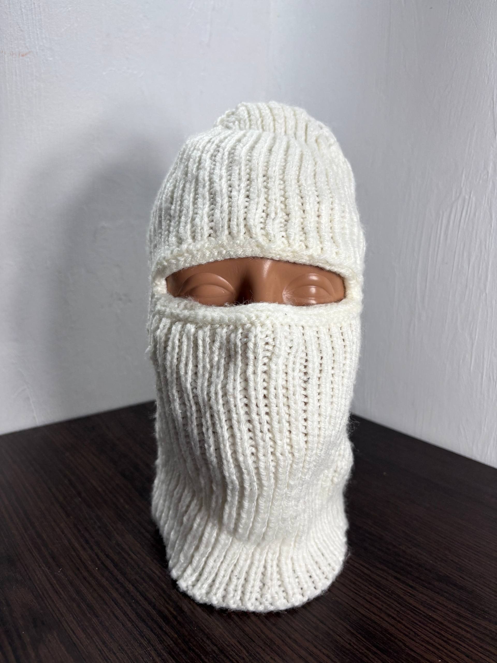 Japanese Brand Y2K Ski Balaclava Hype Knit Crazy Distressed Hat Size ONE SIZE - 6 Thumbnail