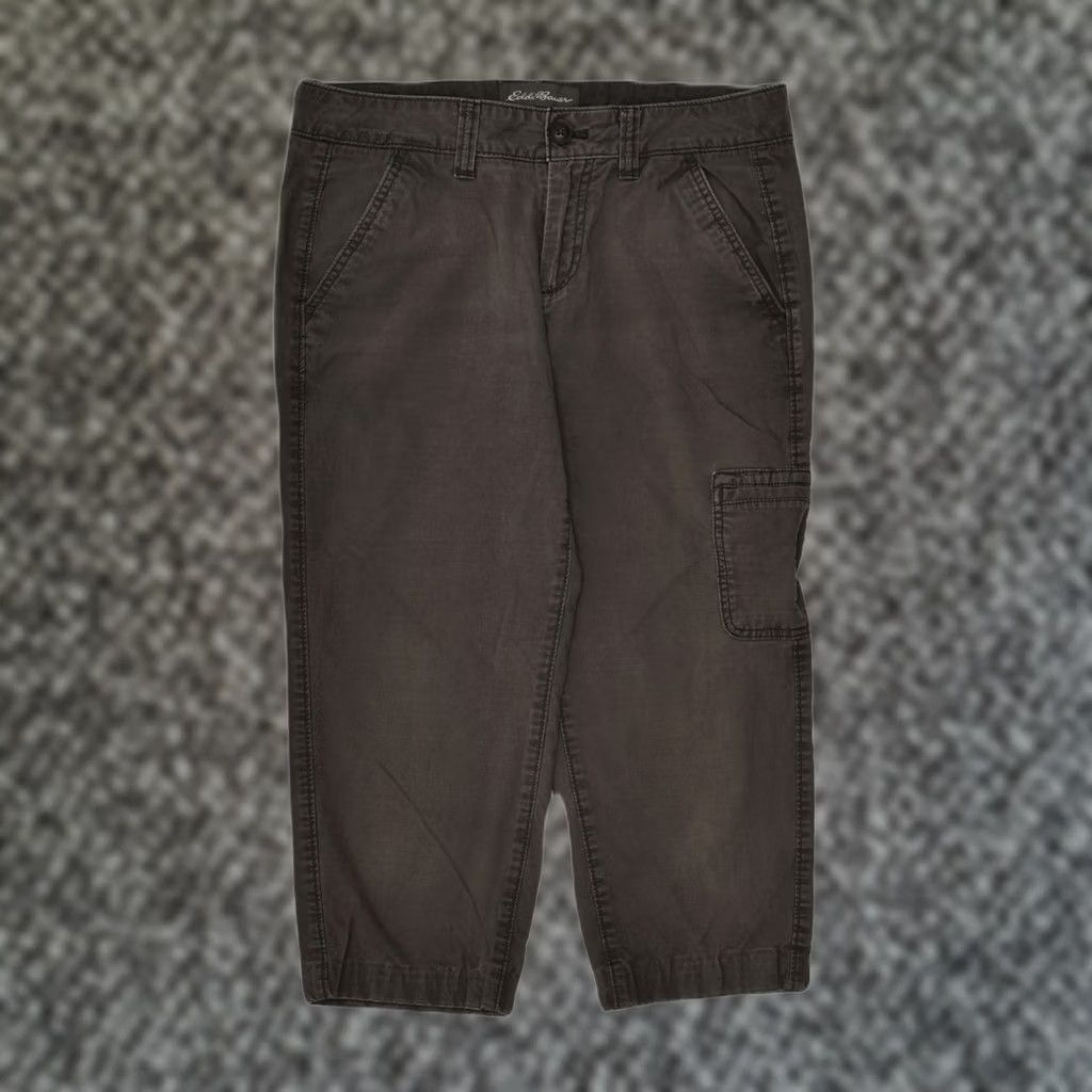 Eddie Bauer EDDIE BAUER Womens Capri Cargo Trousers US 6 Medium W30 L20 Grey Cotton Size 32" / US 10 / IT 46 - 1 Thumbnail