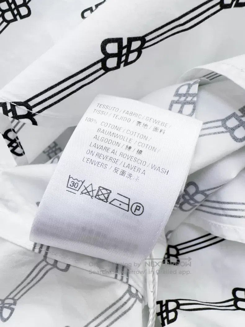 Balenciaga Balenciaga Black and White Color Logo Printed Loose Shirt Size XXS / US 00 / IT 34 - 6 Thumbnail