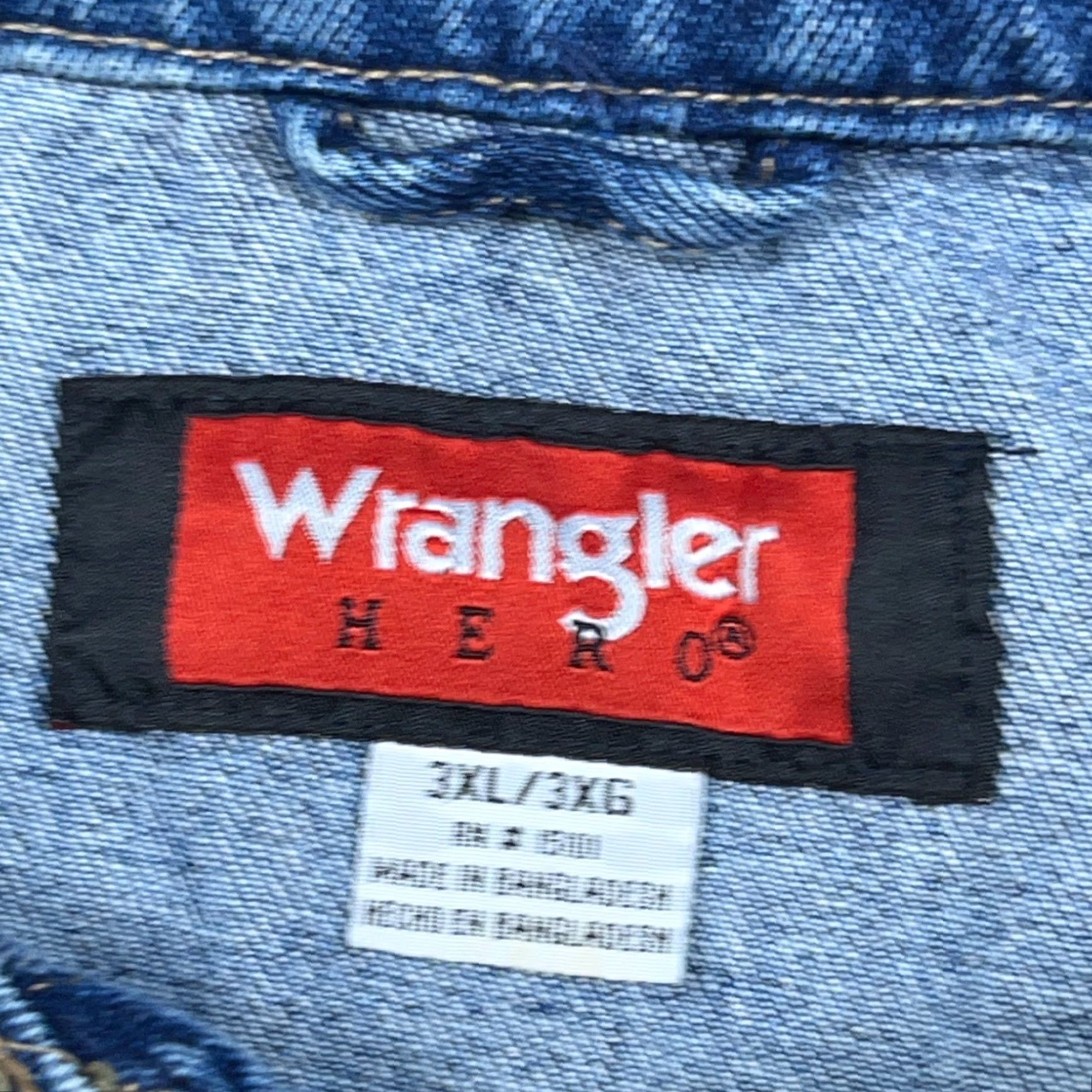 Wrangler VINTAGE Wrangler Hero Denim Jacket Men 3XL Blue Jean Trucker Med Wash 90s Y2K Wrangler Jacket Men 3XL Blue Denim Trucker 90s USA Classic Vintage Size US 39 - 4 Thumbnail