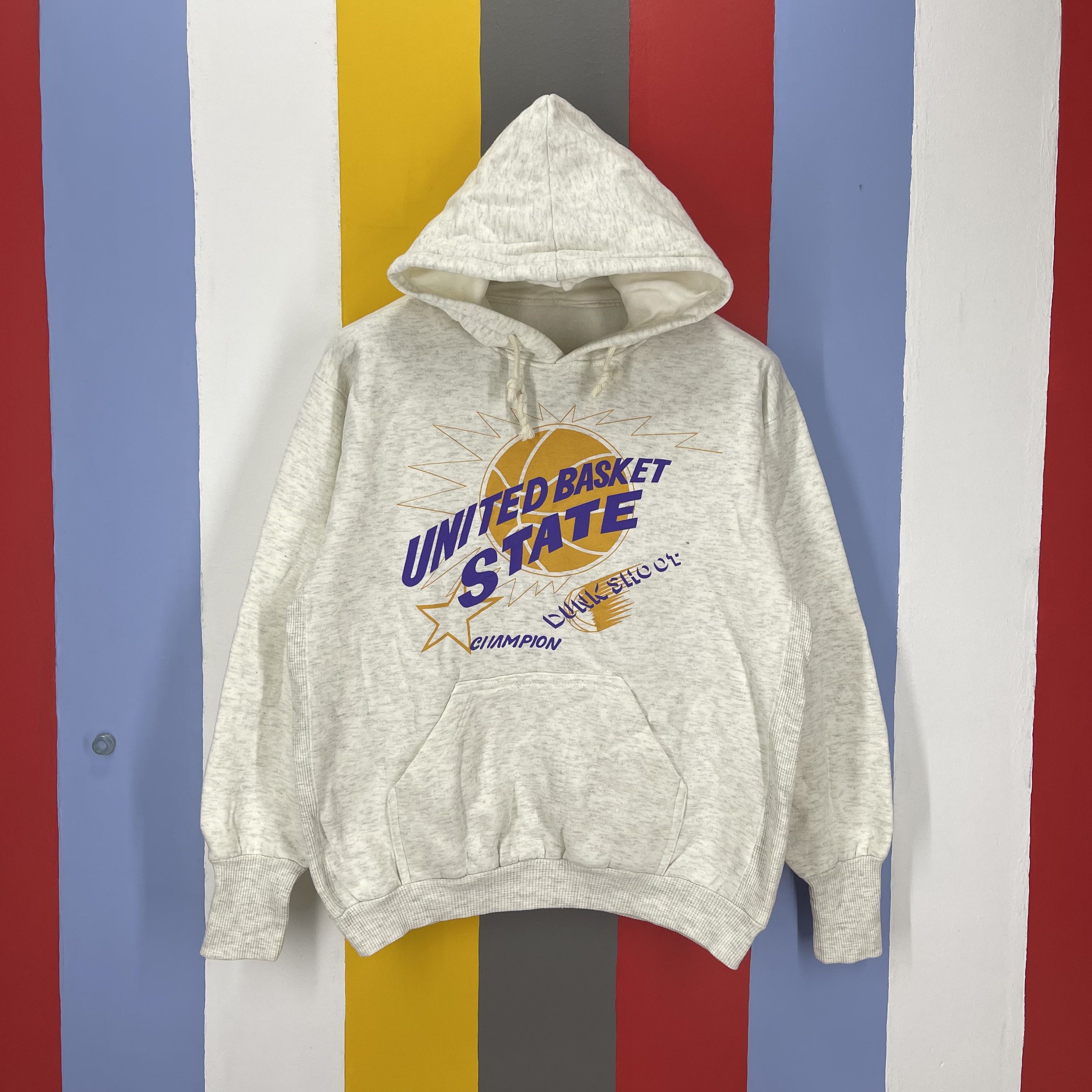 NBA United Vintage 90s Vintage UNITED BASKET STATE Hoodie Pullover 1134 AN Grailed