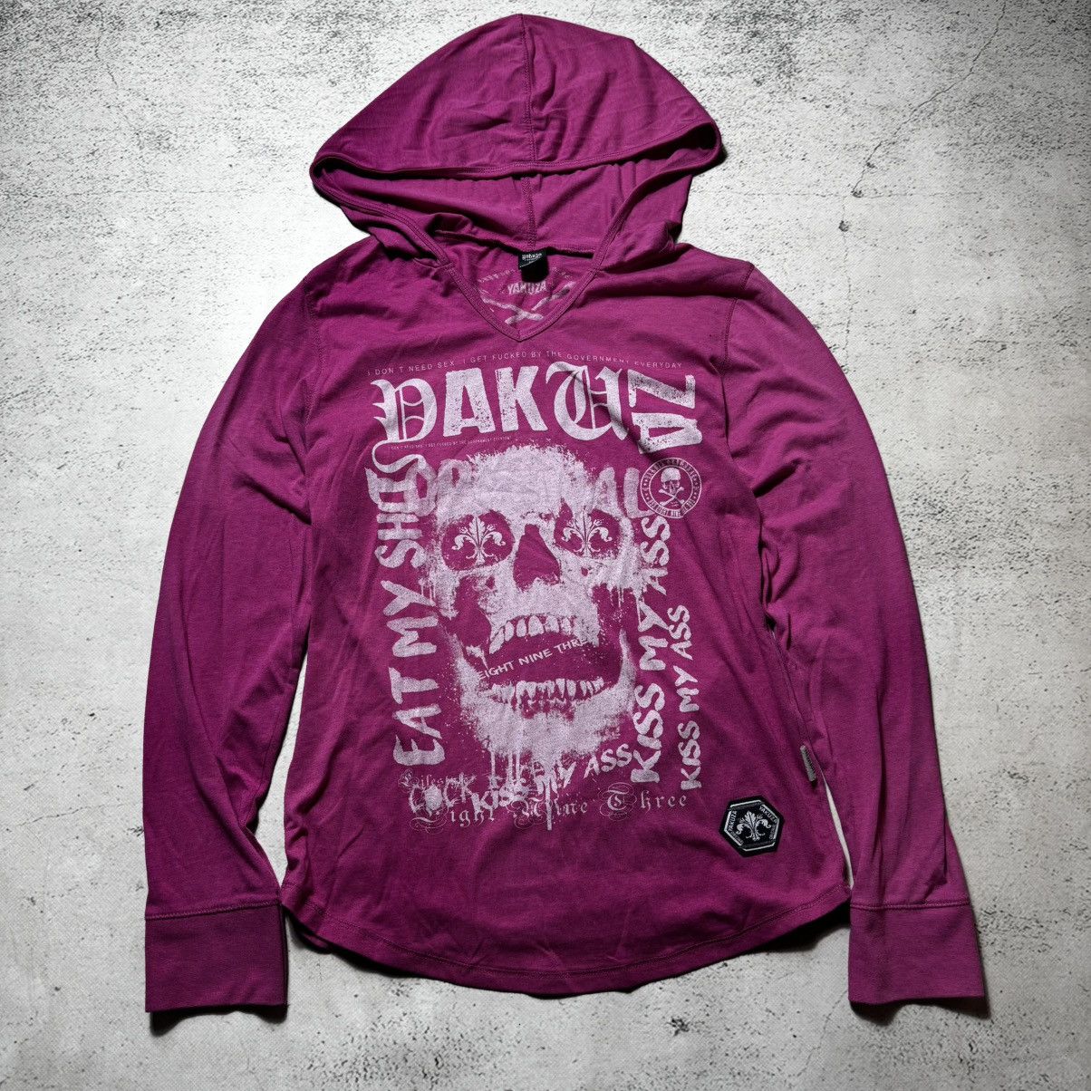 If Six Was Nine Yakuza F*ck Society Pink Hoodie – Glam Punk Grunge Energy Size M / US 6-8 / IT 42-44 - 1 Thumbnail