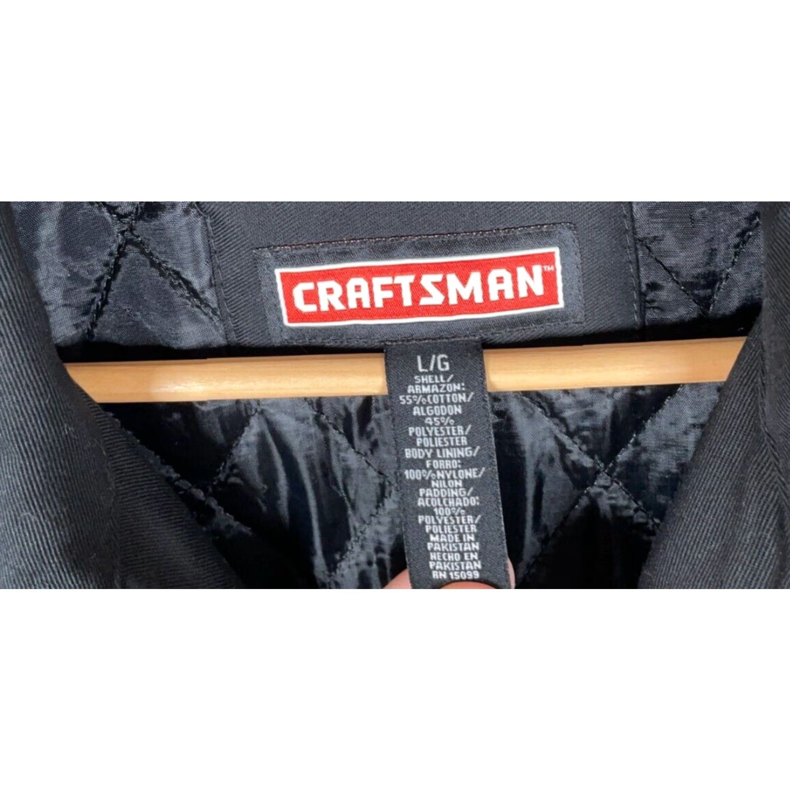 Vintage Craftsman Jacket Adult Large Black Cotton Blend Quilted Lined Zip Up Workwear Size US L / EU 52-54 / 3 - 4 Thumbnail