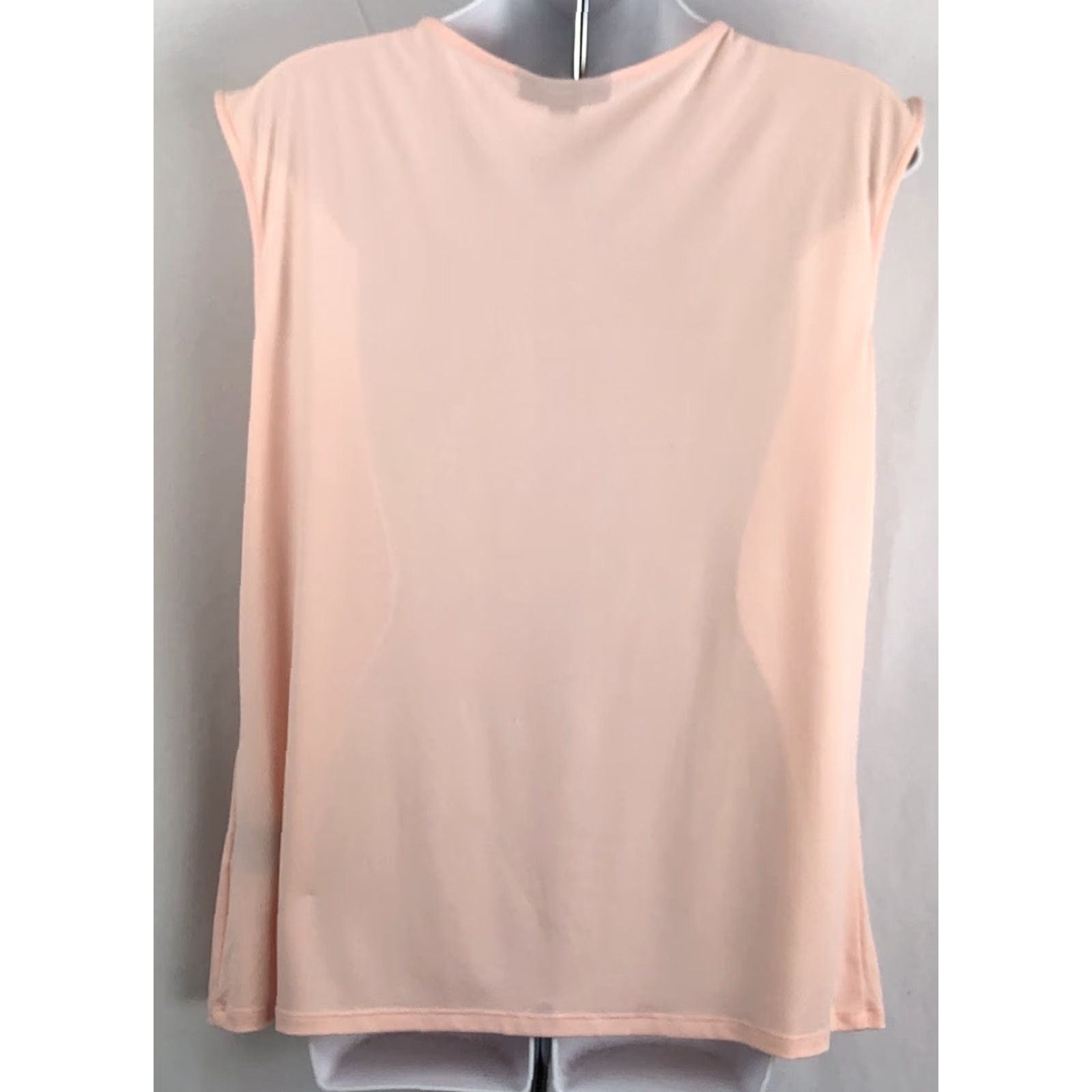 Pinko Vintage Attention Sleeveless Top XL Pink Peach Cutout Round Neck Knit Size XL / US 12-14 / IT 48-50 - 3 Thumbnail