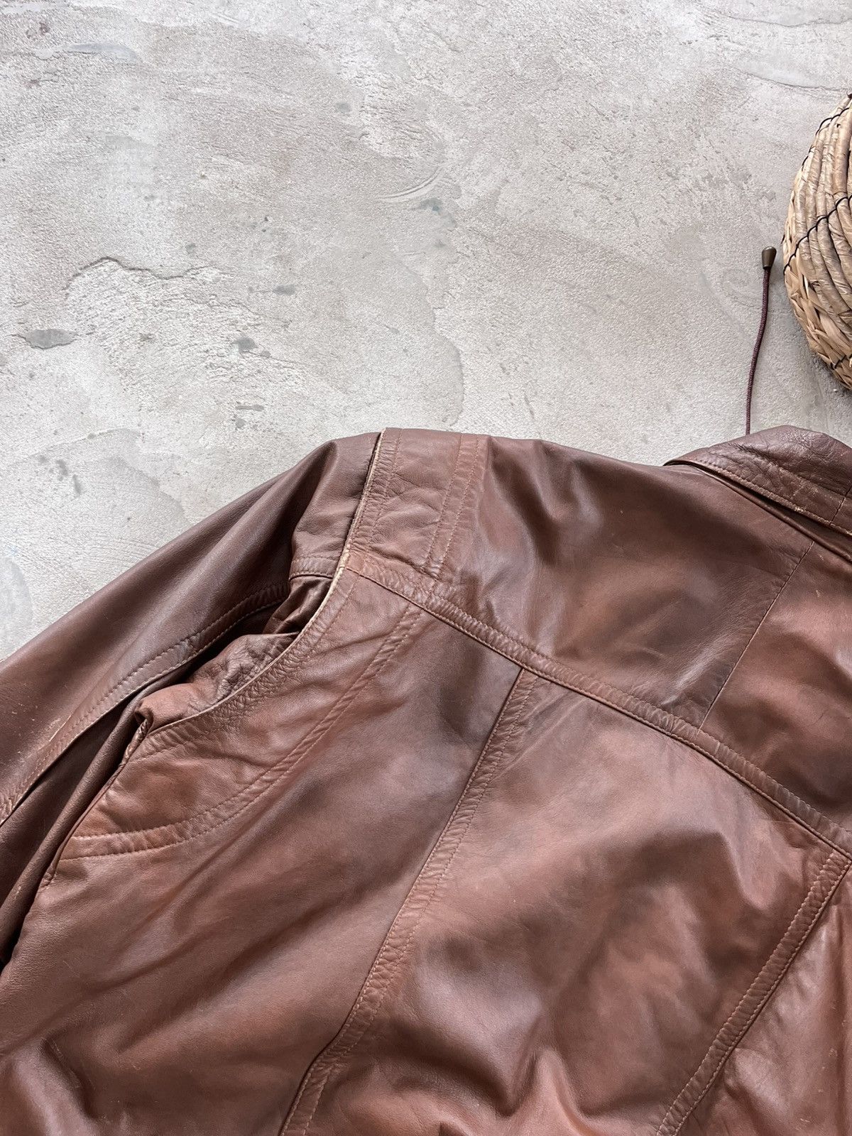 Genuine Leather Vintage Brown Leather Biker Bomber Jacket Avantgarde Y2K Size US L / EU 52-54 / 3 - 16 Thumbnail